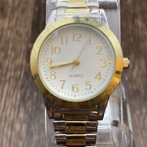 Accutime Two Tone, 30 mm face Women’s Watch With Stretchy Band Working